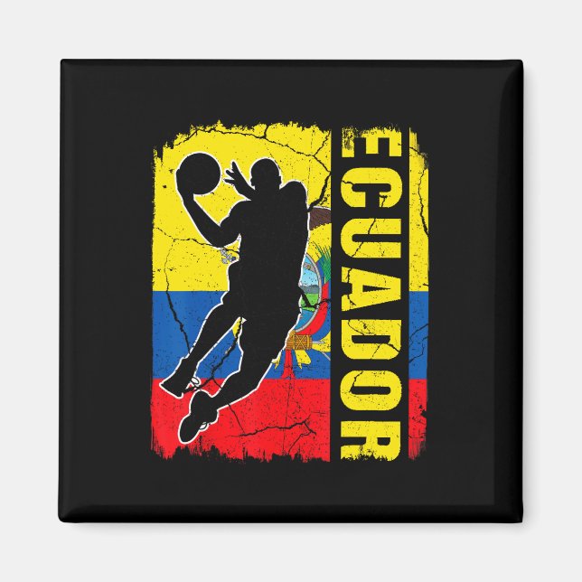 Íman Jogador de basquete equatoriano Flag Basketba (Frente)