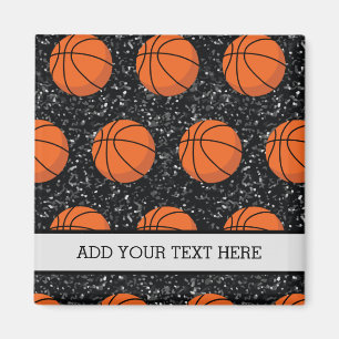 Íman Jogador de Basquete Esporte Bola Elegante Brilho P