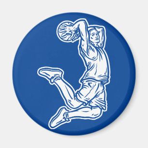 Íman Jogador de Basquete Fazendo Design Luz de Slam Dun