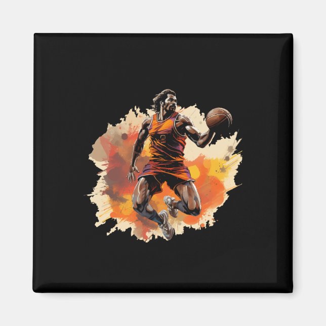 Íman Jogador De Basquete Na Design De Arte 1 (Frente)
