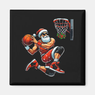 Íman Jogador de Basquete papai noel Dunking Natal Bas