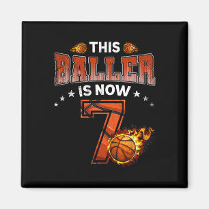 Íman Jogador de basquete para 7 Birthday Boys Oferece 7