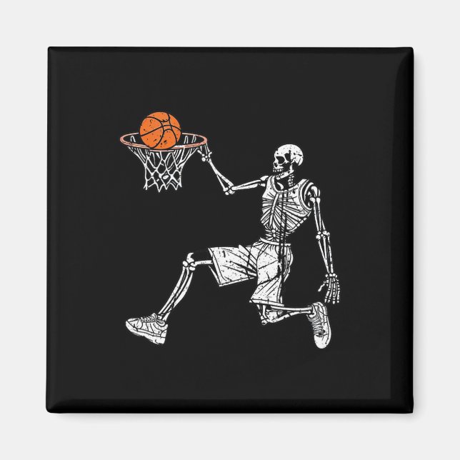 Íman Jogador de basquetebol Slam, do Halloween Skeleton (Frente)
