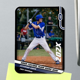 Íman Jogador de Beisebol Azul Personalizado