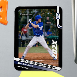 Íman Jogador de Beisebol Azul Personalizado