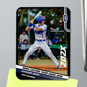Íman Jogador de Beisebol Azul Personalizado