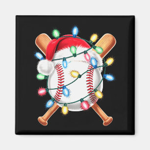 Íman Jogador de beisebol de Natal Chapéu de Papai Noel