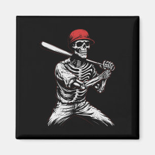 Íman Jogador de Beisebol do Skeleton Halloween 1