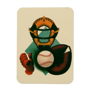 Íman Jogador de beisebol esportivo vintage, receptor co