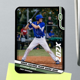 Íman Jogador de Beisebol Personalizado Verde