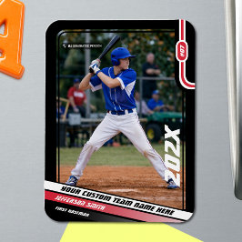 Íman Jogador de Beisebol Personalizado Vermelho