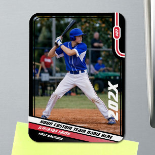 Íman Jogador de Beisebol Vermelho Personalizado
