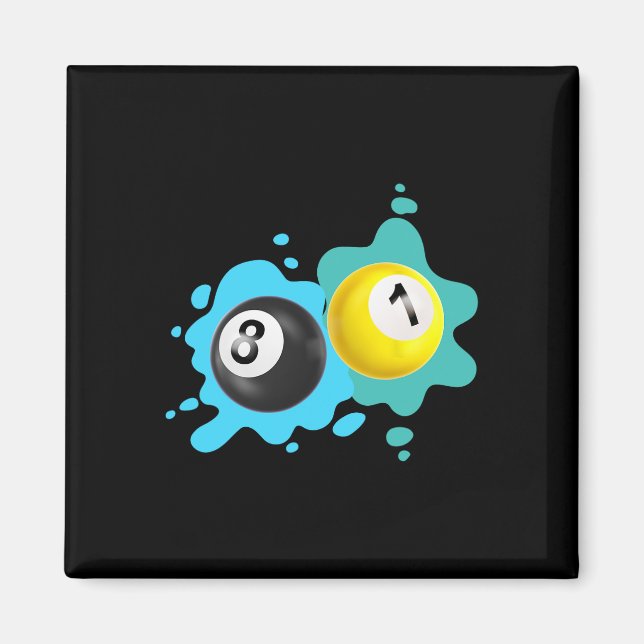 Íman Jogador de Bilhar de Piscina de 9 bolas Billiard 8 (Frente)