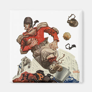 Íman Jogador de futebol americano quarterback correndo 