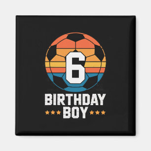 Íman Jogador de Futebol de 6 Anos 6º Aniversário Para M