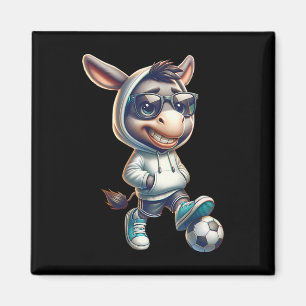 Íman Jogador de Futebol de Burro Legal Com Óculos de So