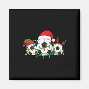 Íman Jogador de Futebol Natal Chapéu de Papai Noel Xmas