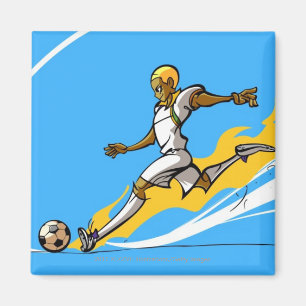 Íman Jogador de futebol que retrocede uma bola de