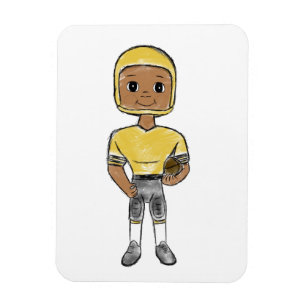 Íman jogador de futebol retrô vintage preto amarelo sim