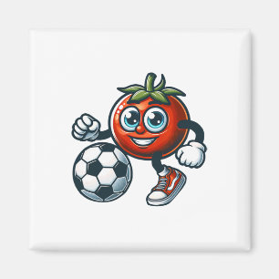 Íman Jogador de Futebol Tomate Desenho Animado Fofo Com