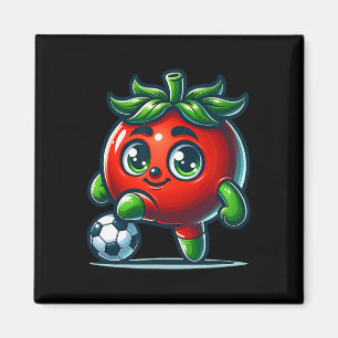 Íman Jogador de Futebol Tomate Fofo Kawaii Cartoon Pé
