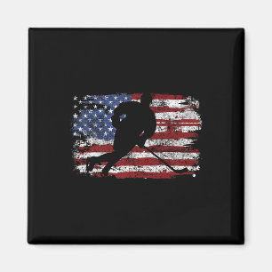Íman Jogador de Hóquei no Gelo EUA Bandeira Americana P