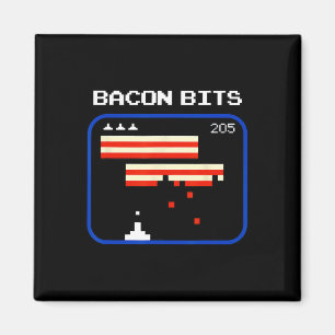Íman Jogador de Jogo de Vídeo de 8 bits Bacon Nerd Geek