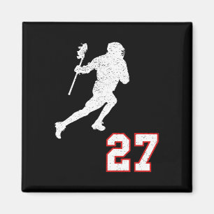Íman Jogador De Lacrosse Número 27 Para Ventiladores De