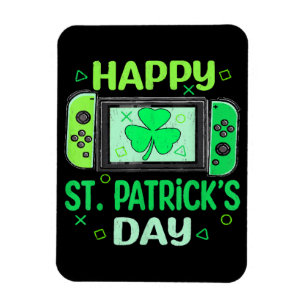 Íman Jogador de Vídeo Shamrock Feliz Dia de São Patríci