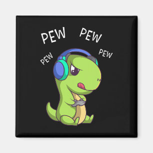 Íman Jogador de Vídeo T-rex do Dinossaur de Pew Pew Pew