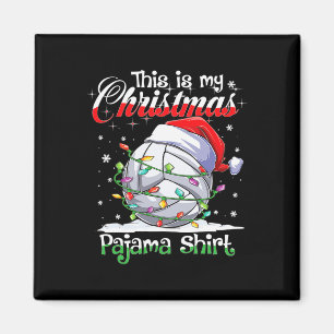 Íman Jogador de Voleibol de Natal Pajama Xmas