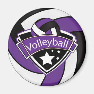 Íman Jogador de Voleibol - Roxo, Branco e Preto