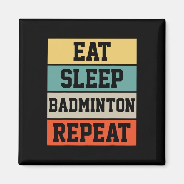 Íman Jogador desportivo Badminton - Presente Retro Funn (Frente)