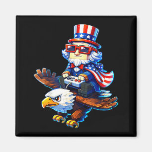 Íman Jogador do Dia 4 de Julho Patriótico Tio Sam Pixel