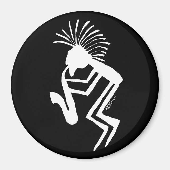 Íman Jogador Kokopelli Saxaphone Petrogliph (Frente)