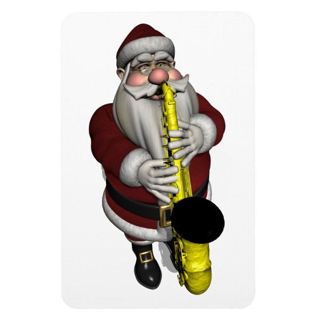 Íman Jogador saxofone do Papai Noel (Vertical)