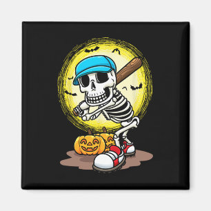Íman Jogador Skeleton Softball Crianças de Halloween