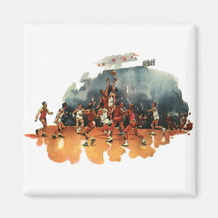 Íman Jogadores de basquete de esportes de vintage