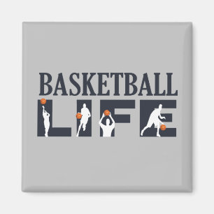 Íman Jogadores de basquete jogando bola de laranja