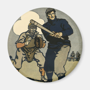 Íman Jogadores de beisebol esportivo vintage, arte esti