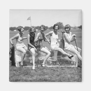 Íman Jogadores de golfe bonito da menina, 1920