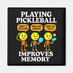 Íman Jogando pickleball - memória engraçada humor