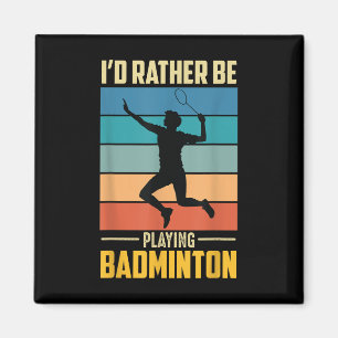 Íman Jogar Jogo de Jogador de Badminton Retro Peteca de