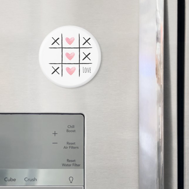 Íman Jogo da Velha Corações de Amor Rosa (In Situ (Fridge))