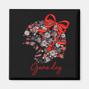 Íman Jogo de Futebol Floral Dia de Jogo Garota Equipe S