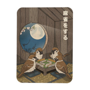 Íman Jogo de pássaros jogando Mahjong
