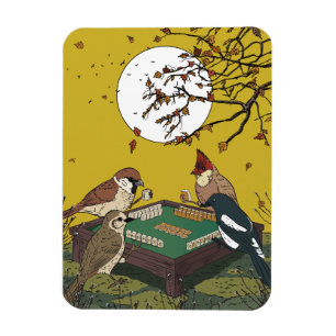 Íman Jogo de pássaros jogando Mahjong