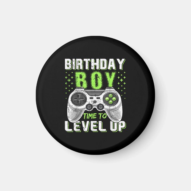 Íman Jogo de Vídeo do Birthday Boy Level Up (Frente)