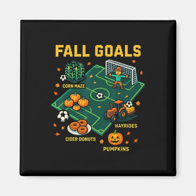 Íman Jogo de Vídeo Pixel de Outono de Futebol para Cria (Frente)