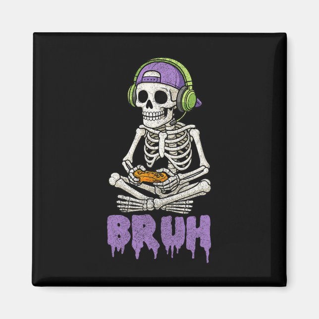 Íman Jogo Engraçado Skeleton Jovens Jovens Jovens Jogos (Frente)